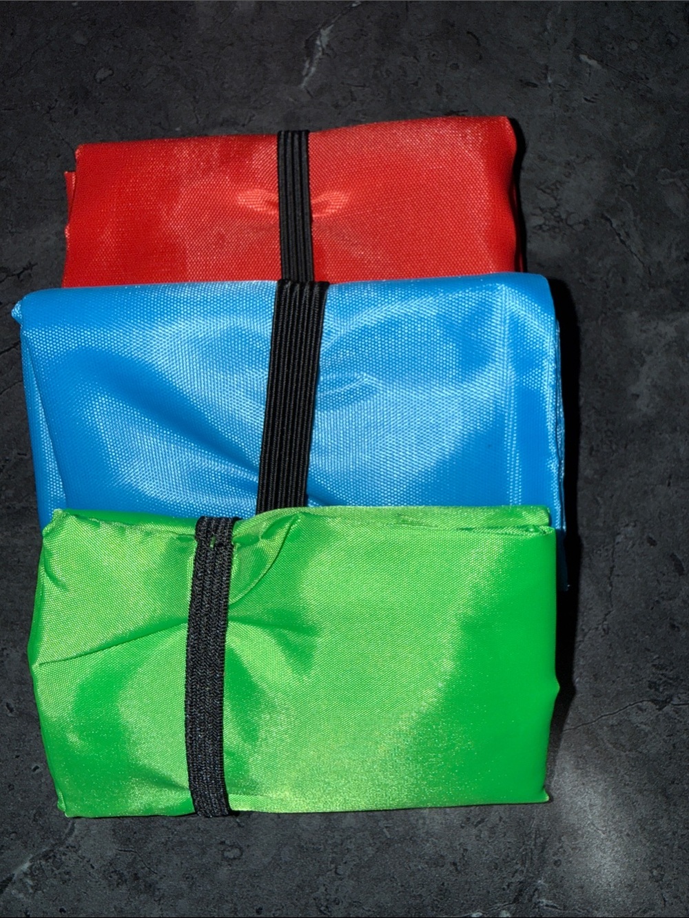 Three-Pack Men's Toiletry Pouch Set - Red, Blue & Green